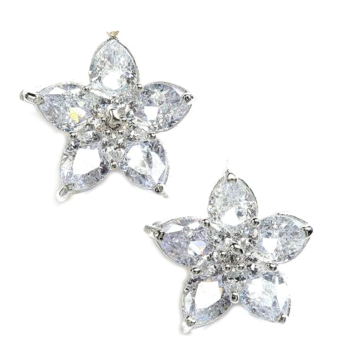 Image of Zeneme Earring Handmade Rhodium Plated Lightweight Pink Star Shaped Studs Earrings Jewellery For Girl And Women