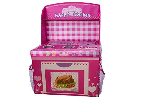 Clever Creations Kid's Fun Pink Happy Kitchen Storage Box and Toy Organizer Clever Creations Kid's Fun Pink Happy Kitchen Storage Box and Toy Organizer