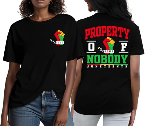 Ithalt Juneteenth Shirts for Women African American Freedom T-Shirt Black History Tshirt June 19th 1865 Tee Tops(Black1, Large)