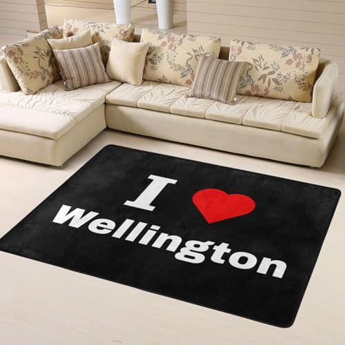 I Love Wellington Area Rug 63x48in Rugs for Living Room