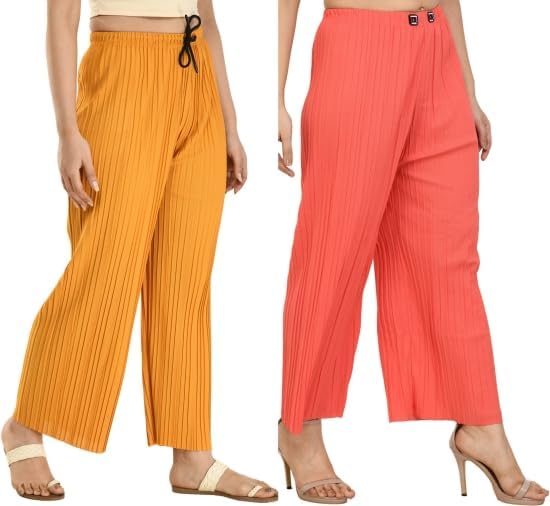 Image of Women's Lycra Palazzo - Stretchable & Comfortable | Premium Fabric | Stylish Free Size Bottom Wear for Casual, Office & Party Outfits