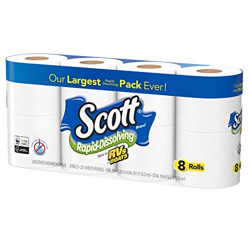 Scott Kimerly-Clark 3 Set x Rapid Dissolve Bath Tissue Made for RVs and Boats (8 Rolls) Scott Kimerly-Clark 3 Set x Rapid Dissolve Bath Tissue Made for RVs and Boats (8 Rolls)