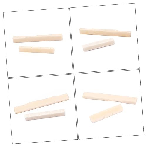 ibasenice Replacement Guitar Nut and Saddle Set Dj102 Acoustic Ukulele Parts Bone Material Saddle and Nut Kit for Easy Use