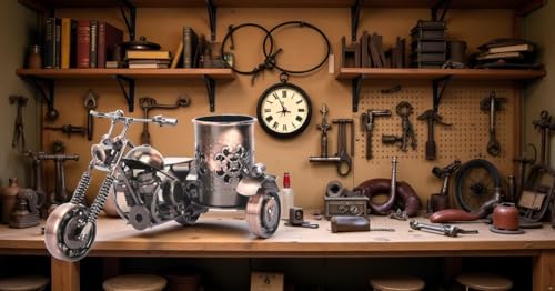 Hztyyier Metalowy uchwyt na długopisy, kreatywny biurowy, pomysł na , dla mężczyzn dla motocyklistów
