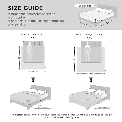 Image of Bedsure Comforter Duvet Insert - Quilted Comforters Full Size, All Season Duvet, GentleSoft Down Alternative Bedding, with 8 Tabs, Gifts for Women /Men, Brown, Full 86 x 82 Inches