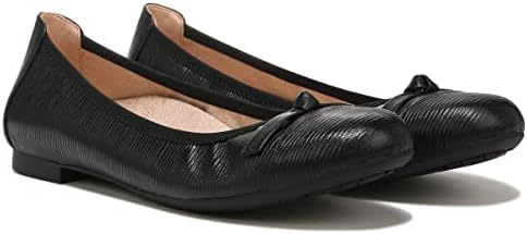 Vionic Women's Lynx Amorie Ballet Flat- Supportive Classic Comfort Shoes That Includes a Concealed Orthotic Insole Black Wavy 10 Medium | Image 1