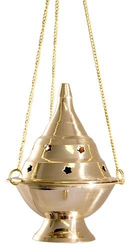 Vrinda® Brass Hanging Censer/charcoal Incense Burner - 6'' High