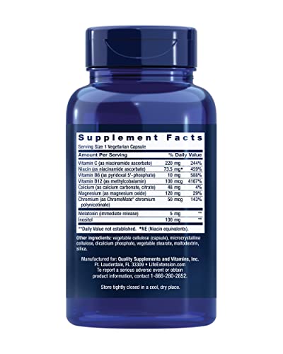 Life Extension Quiet Sleep Melatonin, 5 mg, Powerful Sleep Support, Healthy circadian Rhythms, Cellular Defense, Gluten-Free, Non-GMO, Vegetarian, 60 Capsules - Image 3