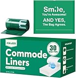 30 Commode Liners with Absorbent Pads for Bedside Commode,Tear-Free Leak-Proof Commode Liners and Pads, Odor-Free Portable Toilet Liners & Potty Chair Bags for Disposable Adult