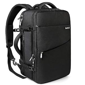 Inateck Zaino Viaggio 35L Uomo e Donna, Bagaglio a Mano è Resistente agli Spruzzi, per Lavoro/Trekking/Escursionismo, Nero