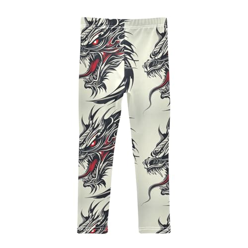 Girls Leggings Dragon Face Roaring with Red Eyes Toddler Girls Clothes Leggings for Girls Toddler Girls Leggings 3-4T2