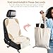 Sinvitron Car Seat Protector for Child Car Seat - Waterproof Non-Slip Leather Mat with 2 Mesh Pockets, Universal Seat Cover for Baby, Pets & Vehicles (1-Pack, Off-White)