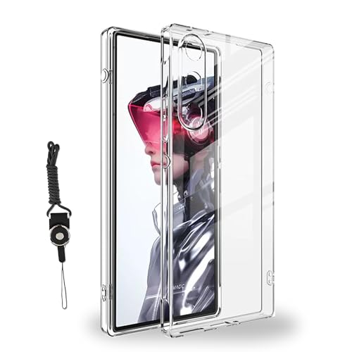 For redmagic 10 air ケース クリア 保護ケース レッドマジック10air カバー スマホケース透明 TPU ソフト 薄型 軽量 耐衝撃 全面保護 柔らかい すり傷防 耐水 ストラップホール付属 ネックストラップ付 携帯カバー redma