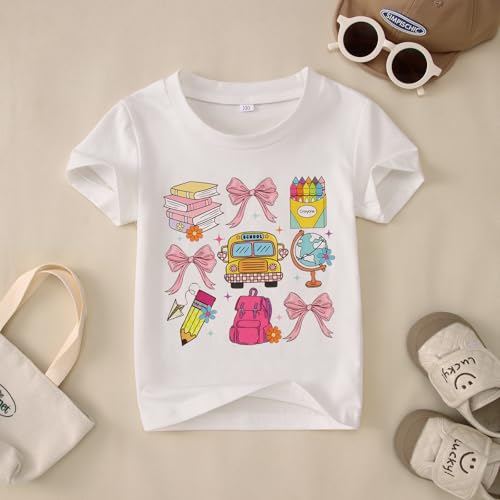 Image of KEKEMI Kid Toddler Girl First Day of School Shirts Kindergarten First /Second /Third Grade T-Shirt Back to School Tee Tops 3-8Y