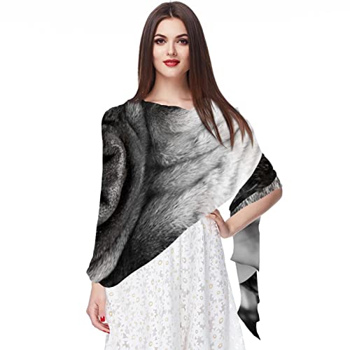 Foulard en mousseline de soie élégant motif chats multicolore pour femme