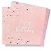 Produktbild DYFFLE Servietten Geburtstag Rosegold - 32 Stück Happy Birthday Servietten Rosa für Party, Hochwertige Tischdeko Geburtstag Papierservietten Rosa Gold 33x33cm für Geburtstagsdeko Mädchen