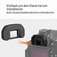 ULBTER 80D Augenmuschel Okular Sucher EB für Canon EOS 90D/80D/70D/60D/50D/40D/20D/5D Mark II/5D Mark I/6D Mark II/6D Mark I Kamera Ersetzt EB Okular, Okularmuschel & Blitzschuhabdeckung-(2+2 Stück) – Ansicht 4