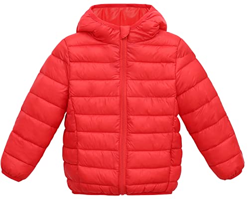 Image of Happy Cherry Kids Lightweight Puffer Jacket Packable Bubble Coat Down Cotton Coats Zip Up Hooded Outwear