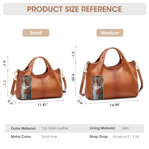Kattee Leather Purses and Handbags for Women, Small Medium Crossbody Bags Trendy, Soft Shoulder Satchel Bags4
