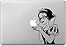 VATI Hojas desprendibles Creativo Blancanieves Holding Apple con Gafas Sticker Decal Skin Arte Negro para Apple Macbook Pro Aire Mac 13"15" Pulgadas/Unibody 13"15" Pulgadas portátil
