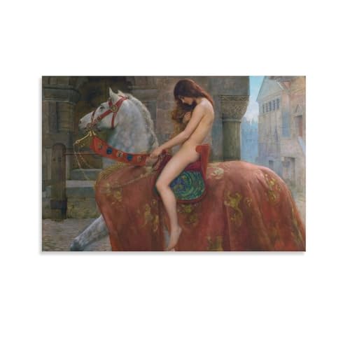Lady Godiva John Maler Collier : impression sur toile 60x90 cm pour salon