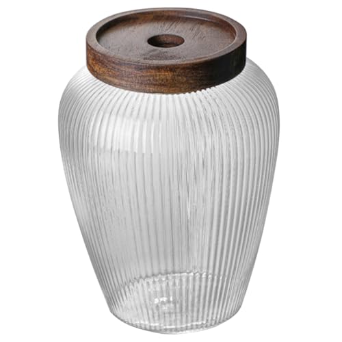 IMIKEYA ガラス製密封保存瓶 キッチン多用途キャニスター 耐久性透明保存容器 お菓子 茶葉 コーヒー豆収納用 食品グレードガラス製