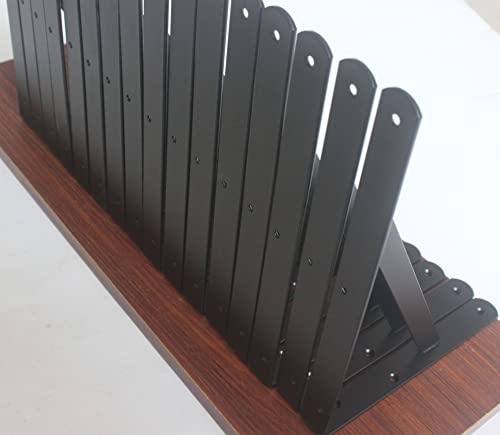 Mhmydz BXGZC-271 12 Pack L11 Inch X H 8 Inch Black Heavy Duty Shelf Brackets thumb #5