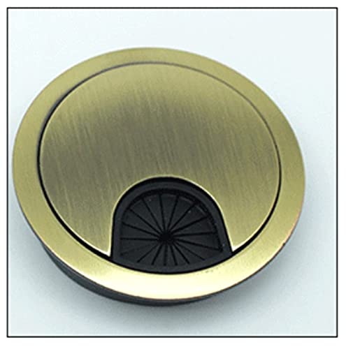 Passe-fil pour ordinateur, Lot de 8 œillets de sortie de câble d'ordinateur, boîte de ligne de surface en alliage de zinc, couvercle de trou de fil de bureau(Green bronze)