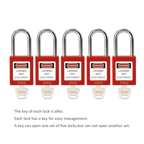 TAEGIQI Lockout Tagout Locks Set,Loto Locks Keyed Alike,OSHA Compliant Safety Padlocks 5 pcs for Lock Out Tag Out Kits and Devices by TAEGIQI - Used condition - Image 2