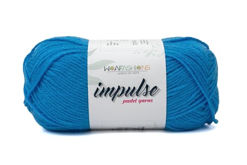 Image of WOAFashions Impulse Hand Knitting & Crochet Yarn (Azure Blue) (100gms - Pack of 1)