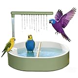 Wapasezyar Bain d'oiseaux, douche pour perruches, perruches, sortie en cascade, design antidérapant, fontaine de bassin pour cage, plaisir de bain pour perruches inséparables