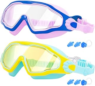 EasYoung Kids Swimming Goggles - 2 Pack Kid Swim Goggles for Boys Girls Junior Children age 6-14, Quick Release Strap Anti-Leak Goggles for Child