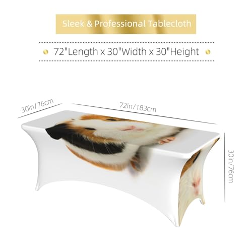 Housse de table rectangulaire nappe élasthanne imprimée cochon d'Inde EdWal - 7