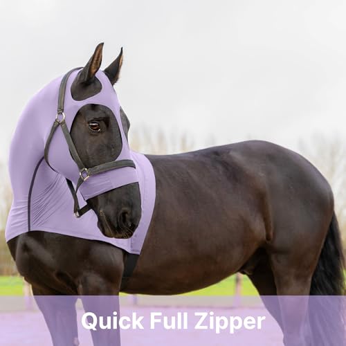 Image of Resistance Horse Hood Slinky Zippered Mane Braid Shoulder Guard (X-Large, Light Purple)