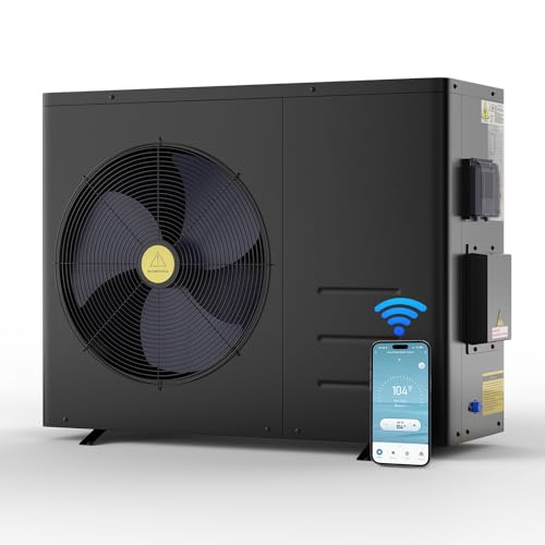 DoCred 40,940 BTU Inverter Swimming Pool Heat Pump, Pool Heater for Above Ground and Inground Pool up to 10,000 Gallons, Smart WiFi Control, COP 13.82, Timer, 220-240 V