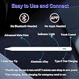 Pencil for iPad A16 11th/10th Generation, 2X Fast Charge Stylus Pen for iPad(2025-2018) 11th-6th, Air M2 M3 11/13 inch/5-3th, Pro M4 11/13"/12.9", Mini A17 Pro/6/5., Palm Rejection, Tilt Sensitivity - Image 7