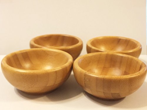 Pampered Chef Set of Four Petite Bamboo Snack Bowls