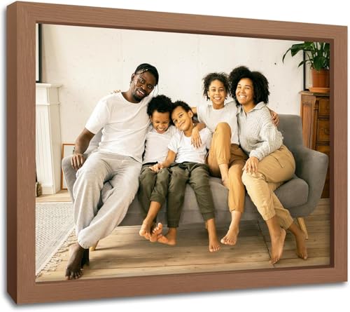 Custom Photo Canvas Prints 24"x16" with Coffee Wood Frame