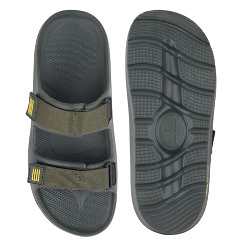 Image of URJO mens Pure-54 Men's Sliders Lightweight Stylish Anti-skid Arch Support Durable Dailywear Slipper By Welcome Slipper