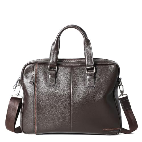JSEIAJB Cowhide handbag men's casual leather briefcase men's computer bag crossbody shoulder bag