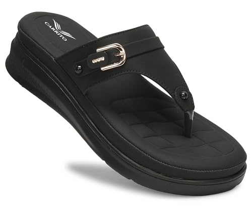 Carrito, Women Wedge Heels Thong Sandals| Comfortable Flats Sanda...