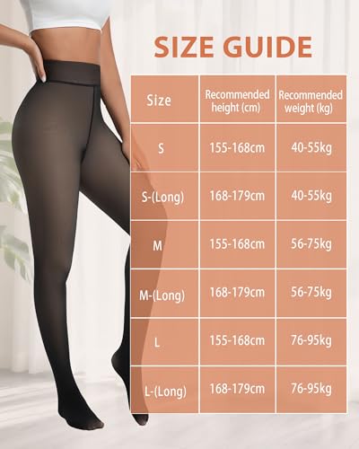 DIKER Thermo Strumpfhose Damen Winter - Warme Gefütterte Strumpfhose, Thermostrumpfhose Damen Schwarz, Hoher Bund, Elastisch, Strumpfhose gefüttert mit Extra Langer Option