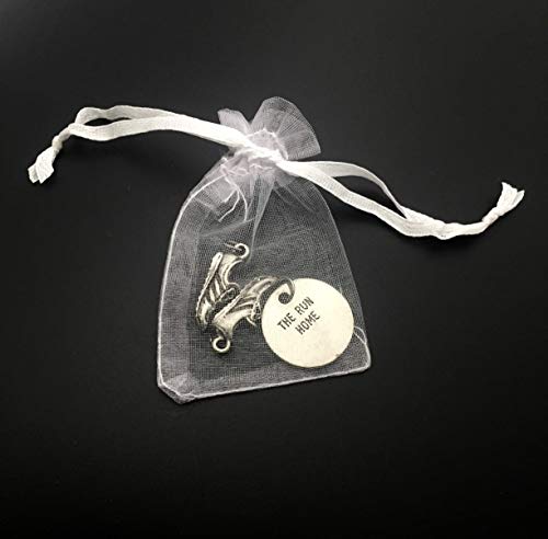 Running SHOE 26.2 Round Pewter Charm Set - Pair of Running Shoe Charms - TWO (2) Pewter Running Shoe Charms and 1 Round Pewter 26.2 Charm in Organza Bag3