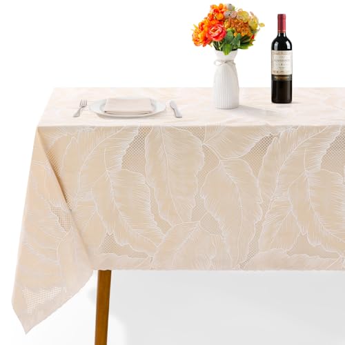 Kaixinbao Waterproof Lace PVC Vinyl Rectangle Tablecloth, 54x78 Inch - image 1