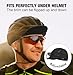 MELASA Cycling Cap, Cooling Skull Cap Helmet Liner with Sun Visor, Sun Protection Running Beanie Bike Cap for Men Women Under Helmet(Black)