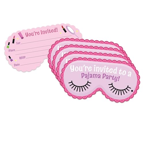 Pajama Party Invites For Girls Slumber Birthday Party Theme -