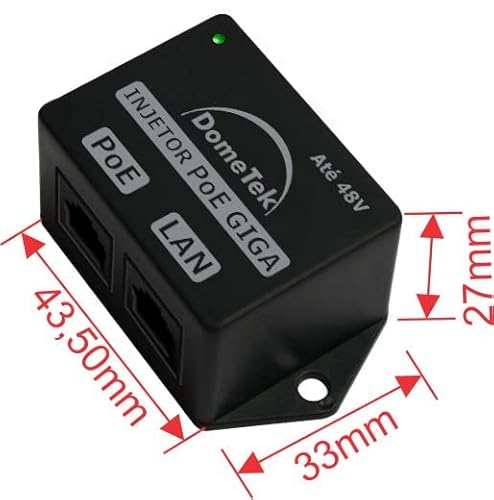 Injetor Poe Gigabit 10/100/1000 Até 48V 802.3AF/AT Dometek
