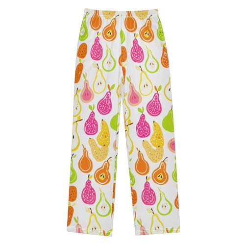 J JOYSAY Colorful Pears Grouping White Pajamas Pants Soft Long Pajama Bottoms Lounge Sleep Pants Size S-XL