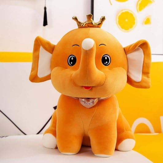 Image of SCOOBA Adorable Crown Elephant Soft Toy 25cm (Elephant 25cm Gold Color)