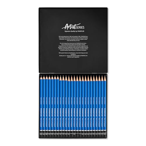 Staedtler Mars Lumograph 100 G24 ST Ołówek Drewniany, Niebieski, 24 Szt.